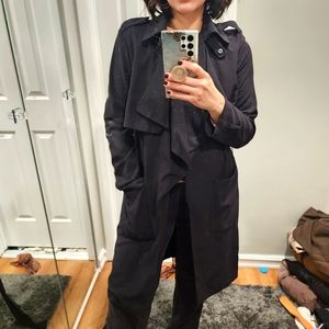H&M Black long trench coat
